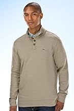Button Neck Cotton Sweatshirt