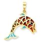 14k Enameled Aqua & Multicolor Dolphin Pendant