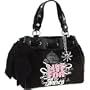 Juicy Couture Glam Crown Velour Classic Daydreamer Bag Tote Black