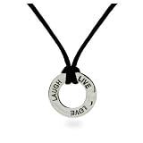 Eve's Addiction Live, Love, Laugh Sterling Silver Friendship Pendant