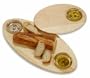 Bread and Oil Board with Two Dishes