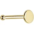 Solid 14KT Yellow Gold Flat Disc Nose Bone