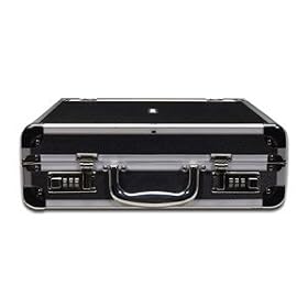 Vaultz Locking Media Binder, 14 Width x 4.5 Depth x 12.75 Height Inches, 200 CD/DVD Capacity, Black with Chrome Accents (VZ01076)