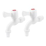 uxcell　水栓　蛇口　単一レバー　プラスチック製　ホワイト　オスネジ　20mm　2個入り