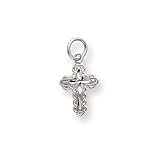 Sterling Silver Diamond-cut Cross Charm