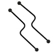 Black Anodized Stainless Steel Industrial - 14 Gauge - 2 Inches Length - Sold as a Pair