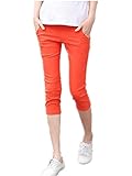 【TPGROWIN】 マタニティウェア パンツ スキニーパンツ 妊婦 妊婦服 7分丈 レギンス ズボン ボトムス ウエストゴム ストレッチ チノパンツ 全5色 (L, オレンジ)
