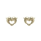 14K Gold Kissing Dolphin Earrings