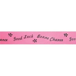CitiRibbon Good Luck 5/8" (25 yds) Pink