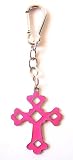 Hot Pink Cross Bag Clip Charm, Key Chain/Ring - FREE SHIPPING