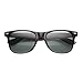 zeroUV Classic Eyewear 80's Retro Large Horn Rimmed Style Sunglasses (Black/Glass Lens)