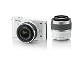 Nikon 1 J1 Compact System Camera - White (10-30mm and 30-110mm Twin Kit, 10MP) 3 inch LCD Screen