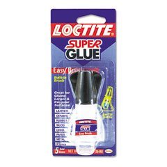 Loctite Super Glue Easy Brush No-Tip Bottle, Super Glue Liquid, 0.18 oz (01-25446)