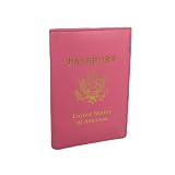 Embossed Leather Passport Holder Cover Several Colors Available
(Hot pink w/ Gold)