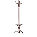 Coaster Home Furnishings 3057 Bentwood Hat and Coat Rack, Walnut Wood Finish