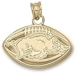 Arkansas Razorbacks Razorback Pierced Football Pendant - Sterling Silver Jewelry
