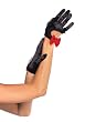 Satin Cut Out Cropped Glove With Velvet Bow (Black;One Size)