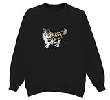 Norwegian Forest Cat- Image - Sweatshirt T-Shirt, Black, X-Large