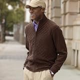 Basketweave Cotton Zip Cardigan