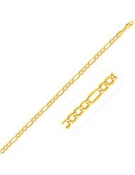 4.6mm 14K Yellow Gold Lite Figaro Bracelet