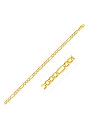 4.6mm 14K Yellow Gold Lite Figaro Bracelet