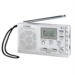 Coby Ultra Slim AM/FM Tuner with Digital Display and Alarm
