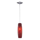 Lite Source Camden Red Polished Steel Mini Pendant