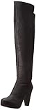 Steve Madden Women's Rannsome Riding Boot, Black Leather, 8.5 M US