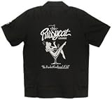 Pussycat Lounge Bowling Shirt Black Fifties Bowler