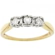 10K White Gold Past Present Future 3 Stone Diamond Ring