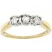 10K White Gold Past Present Future 3 Stone Diamond Ring