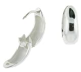 High Polished Sterling Silver Huggies Earrings U-Shape (3/4X1/4) (17mmx7mm)