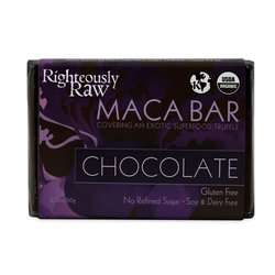 Gourmet Organic Raw Chocolate Bars - MACA COVERED CHOCOLATE TRUFFLE - 55% RAW DARK CHOCOLATE (01/2.3 oz Bar)