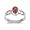 Sterling Silver Baby Ring with Oval Garnet CZ - 2mm Band Width - 8mm Face Height - Sizes: 1-5, 3