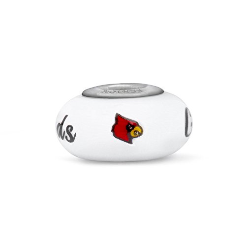 Louisville Cardinals Fenton Glass Bead Fits Most European Style Charm Bracelets