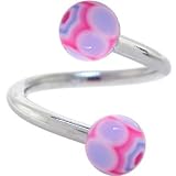 Blue Pink MARRACAS Spiral Twister Belly Ring