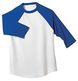 NEW Sport-Tek - Colorblock Raglan Jersey White/Royal-S
