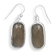 Faceted Smoky Quartz French Wire Earrings