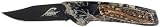 RUKO 3-Inch Blade Folding Knife with Plain Edge Shark Lever Action Genuine Deer Horn Camouflage Handle