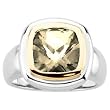 Sterling Silver and 14K Yellow Gold Lemon Quartz Ring