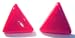 Red triangle earrings