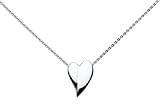Image of Kit Heath Ladies Sterling Silver 90FT Plain Edged Heart Necklace