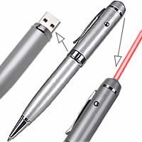 4GB 3in1 Pen Drive USB 2.0 with Laser and Ballpoint pen built in