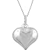 925 Sterling Silver Puffed Heart Charm Pendant With 18-inch Box Chain