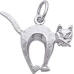 cat arched back charm