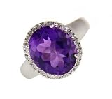 14k White Gold Diamond Amethyst Ring Mesmirizing