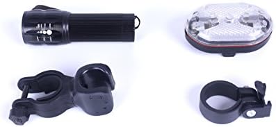 Waterproof LED Telescopic Zoom Flashlight LED Zoomable Flashlight with Mount Holder for Bike Cycling Outdoor Flashlight Focusing with 9 LED Muti Function Caution Light for Bike