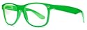 Wayfarer 80er Style Brillen ohne Stärke CLEAR Nerd Fensterglas NEON
 GRÜN