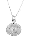 Sterling Silver Sand Dollar Necklace- One Sided