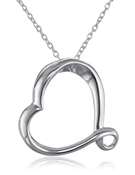 Sterling Silver Heart Pendant Necklace, 18"